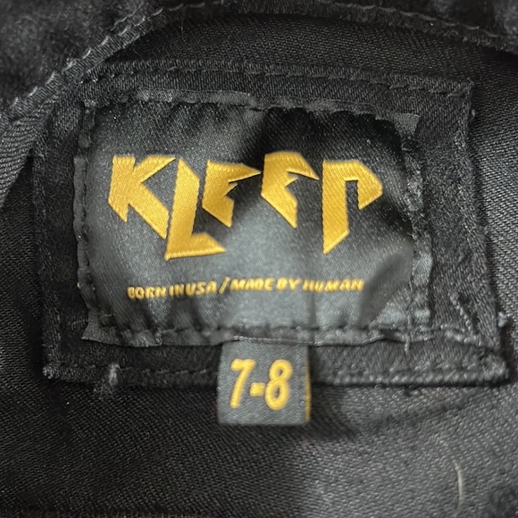 Kleep Black Red Brick Layer Jean Jacket Boys 7/8  Premium Washed Cotton Denim - Picture 7 of 9